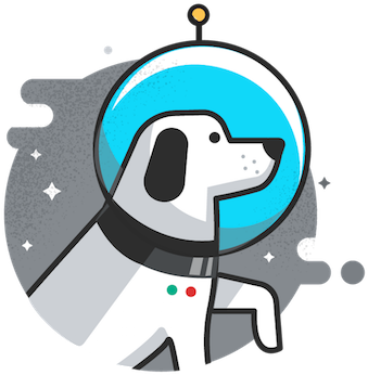Space Dog Illustration (408x408), Png Download