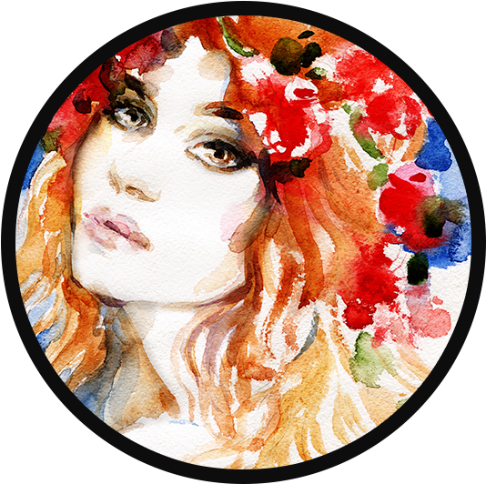 Optins Skintology-specials - Art Print: Ismagilova's Beautiful Woman. Watercolor (598x593), Png Download