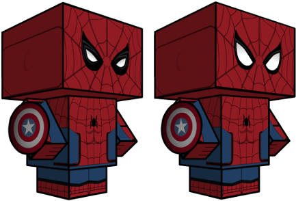 Spiderman Captain America Civil War Paper Toy - Papercraft Spiderman Homecoming (500x500), Png Download