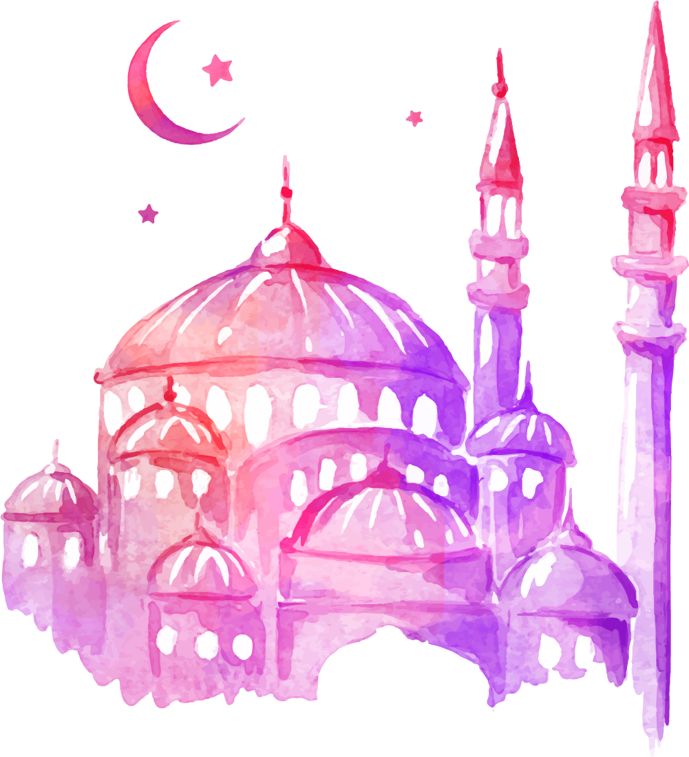 Png Library Drawing Castles Watercolor - Tahun Baru Islam Vector (1001x1100), Png Download