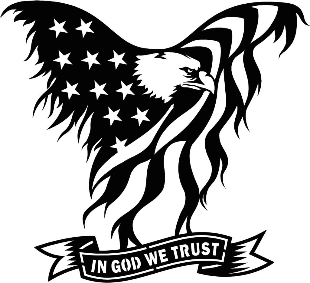 United States Clipart American Flag Eagle - Eagle Flag In God We Trust (1024x953), Png Download