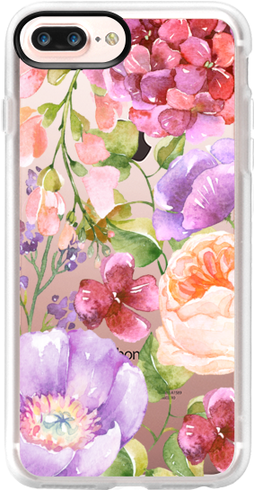 Casetify Iphone 7 Plus Case And Other Purple Iphone - Watercolor Flower Black Dome Glass Cabochon Necklace (282x560), Png Download