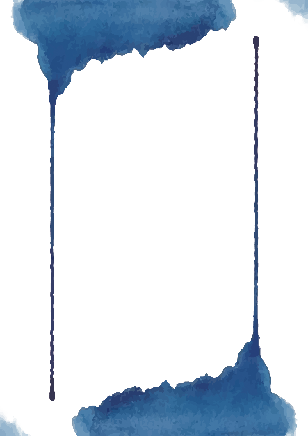 Ftestickers Watercolor Borders Frame Blue - 水彩 封面 (1024x1024), Png Download