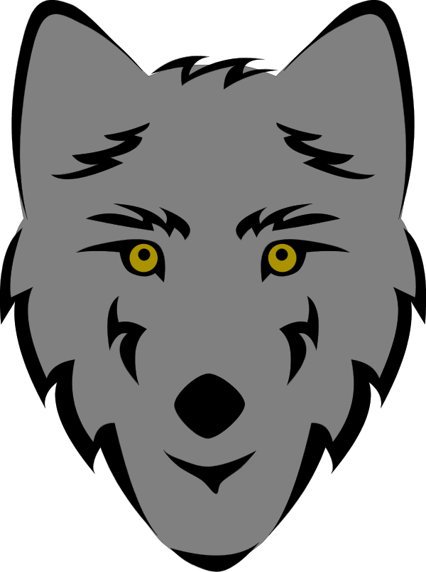 A Simple Stylized Wolf's Head Clip Art - Easy Wolf Face Drawing (444x594), Png Download