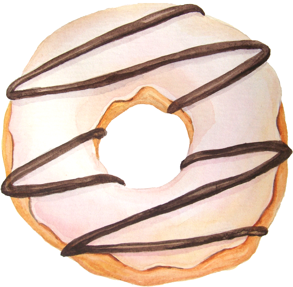 Donut Watercolor (1024x993), Png Download