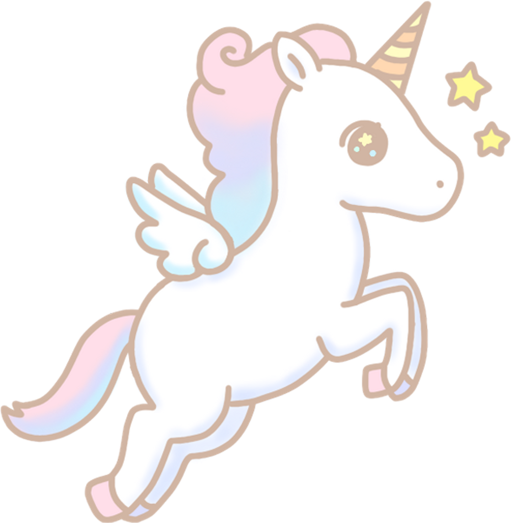 Unicorn Star Watercolor Cute Colorful Kawaii Handpainte - Watercolor Painting (1024x1024), Png Download