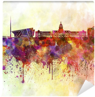 Dublin Skyline In Watercolor Background Wall Mural - Art Print: Paulrommer's Dublin Skyline In Watercolor (400x400), Png Download