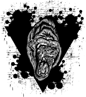 Angry Gorilla Tshirt Design, Angry, Gorilla, Beast - Tse:psd (360x360), Png Download