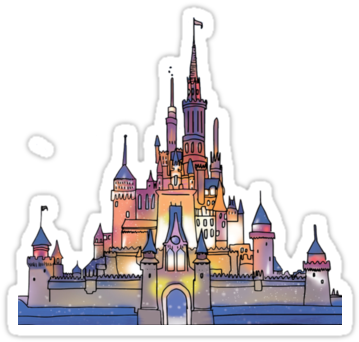 Watercolor Castle By Shannonfraney - Disney Castle Drawing (375x360), Png Download