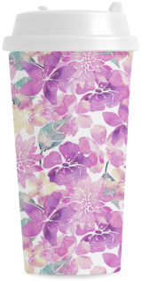 Pastel Watercolor Flower Pattern Double Wall Plastic - Blue Green Watercolor Flower Pattern Framed Art Print (500x500), Png Download