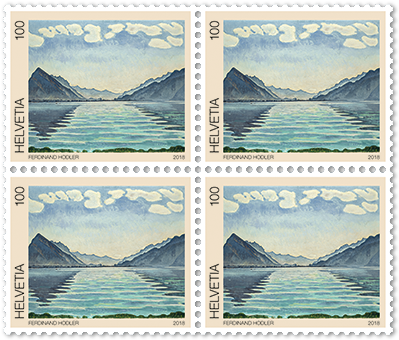 Ferdinand Hodler - Lake Thun, Symmetric Reflection (465x383), Png Download