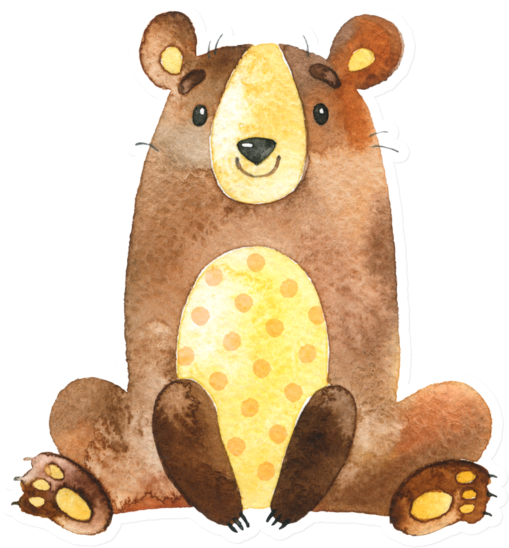 Sticker That Kick Ass Watercolor Bear - Woodland Animals Invitation Watercolor (800x800), Png Download