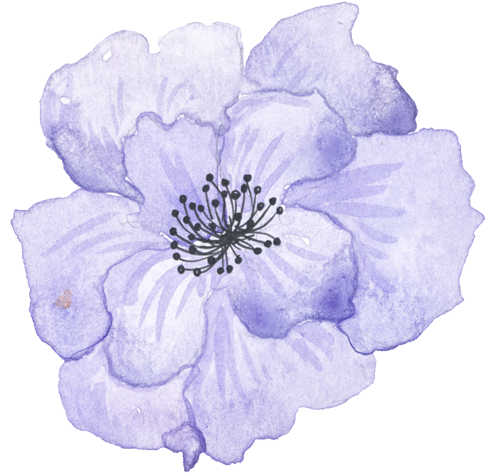 Purple Hand-painted Flower Halloween Transparent Decorative - Blue (1024x1024), Png Download
