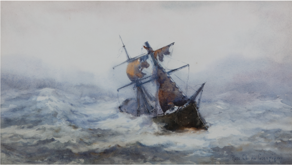 Rose Champion De Crespigny Marine Watercolour Of A - Rose Champion De Crespigny (1024x1024), Png Download