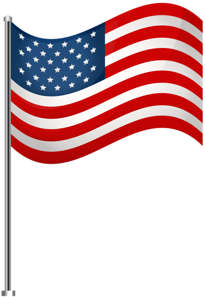 Usa Waving Flag Transparent Clip Art Image Of July - Flag Of Usa Transparent (415x600), Png Download