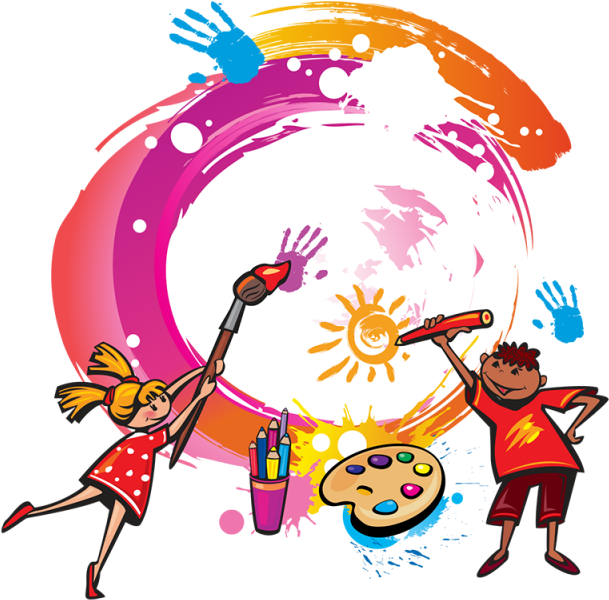 Paint Kids Painting Vector Png, Kids Painting, Painting - Blank Drawing Book Kids: 8.5 X 11, 120 Unlined Blank (640x640), Png Download