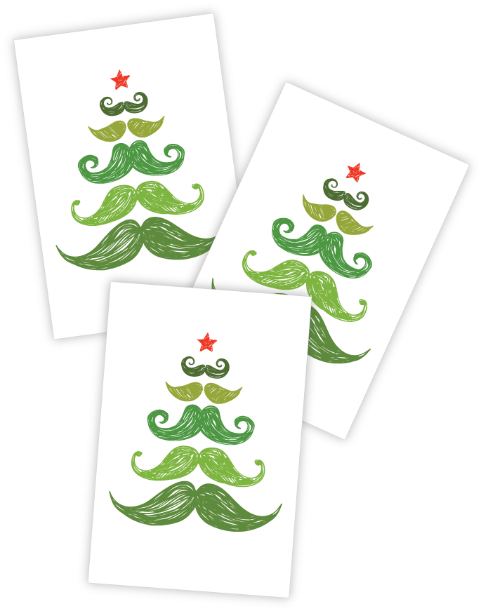 Mustache Tree - Christmas Day (811x1081), Png Download