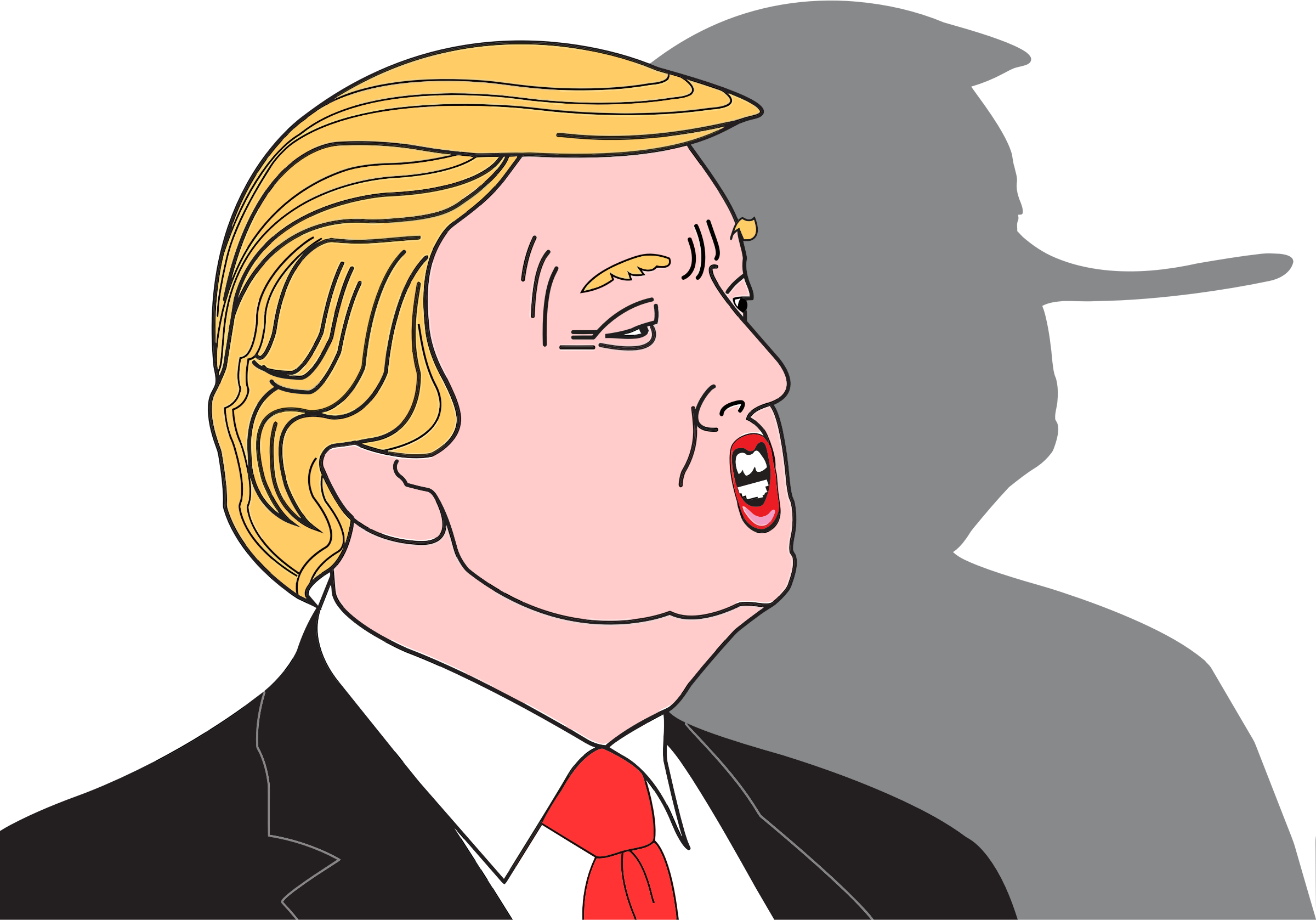 This Free Icons Png Design Of Donald Trump And Shadow (2400x1677), Png Download