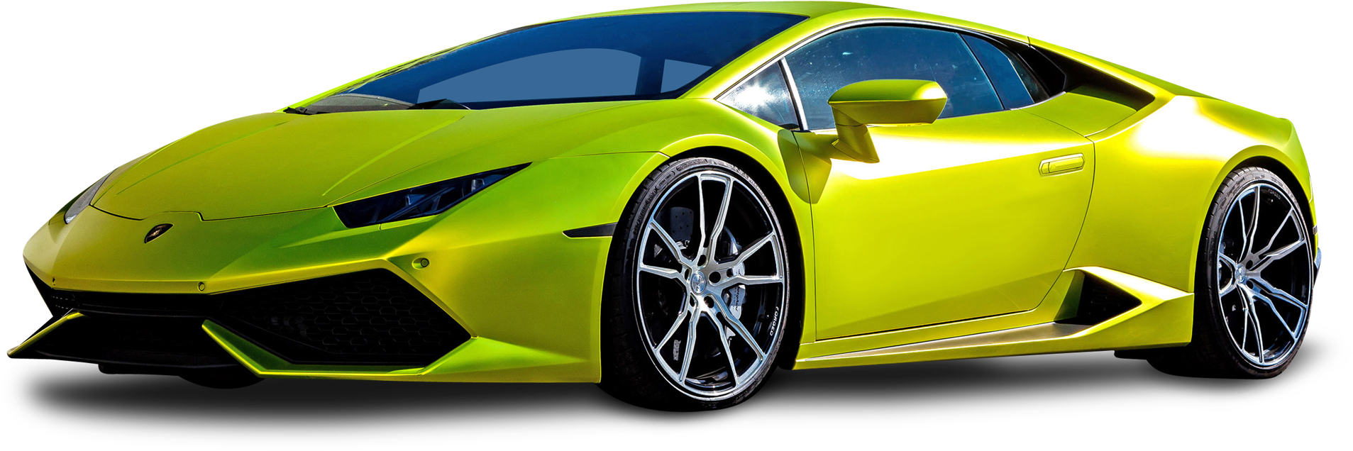 Lamborghini Huracan Green Car Png Image - Lamborghini Huracan 2016 Png (2000x764), Png Download