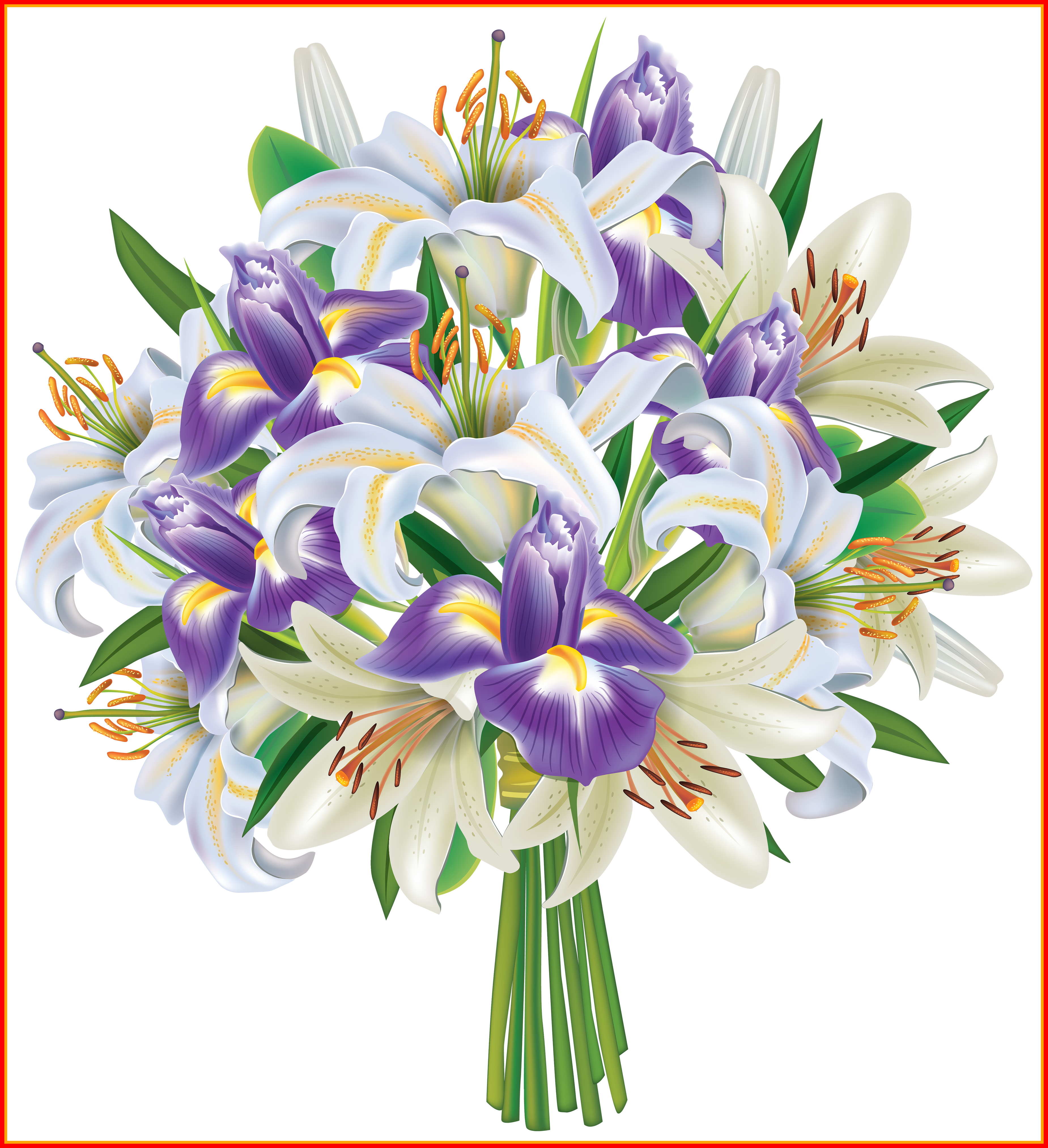 Fascinating Png Watercolor Set By My Design - Clear Background Bouquet Flower Png (3699x4050), Png Download