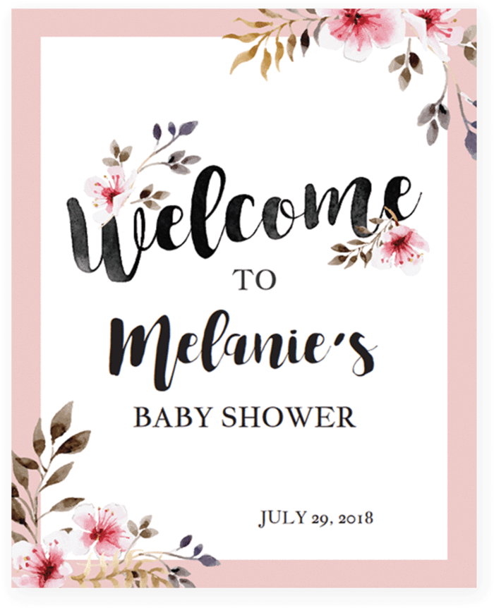 Download Blush Flowers Sign For Shower Party By Littlesizzle