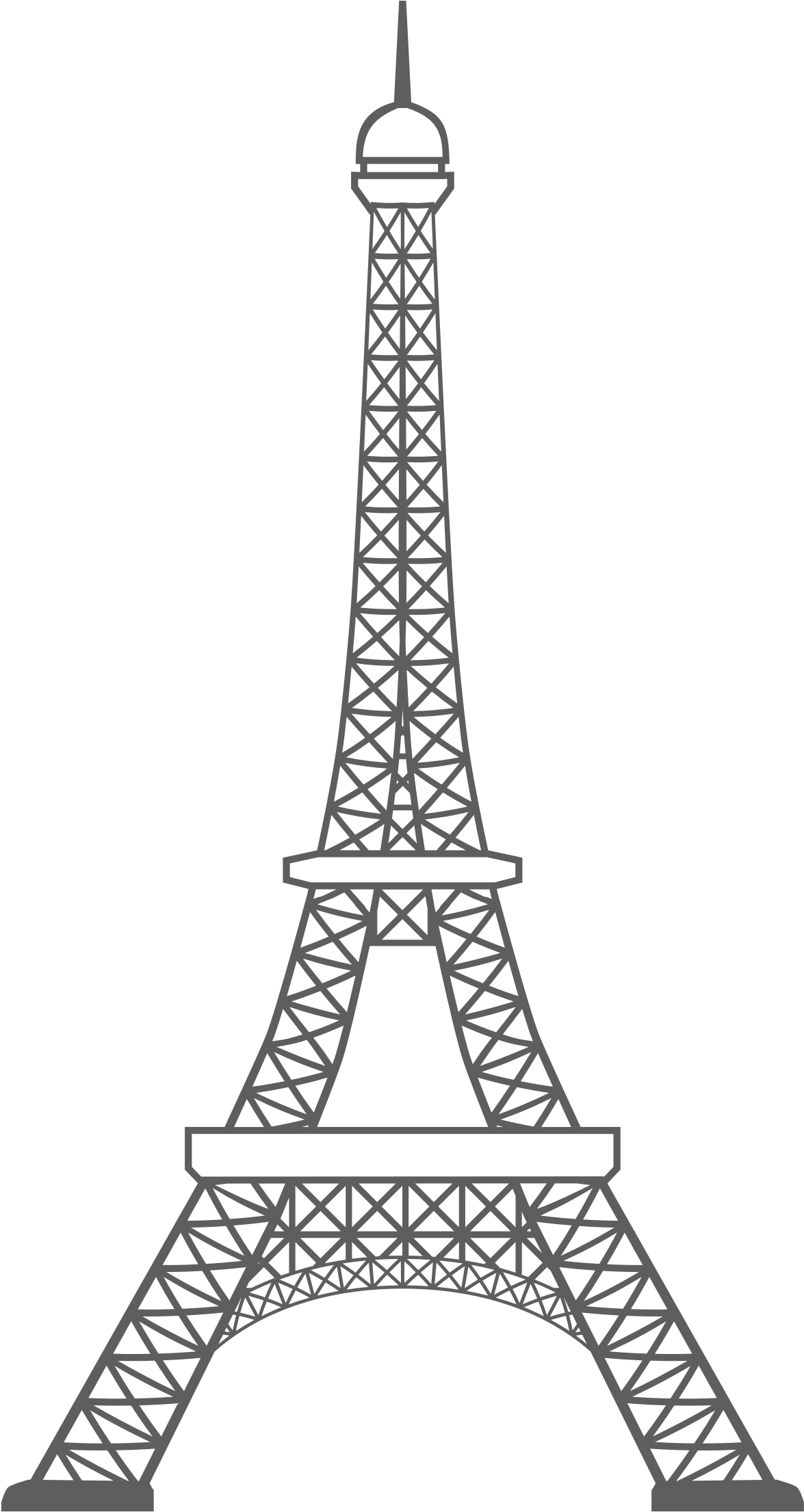 Eiffel Tower Outline Png Svg Transparent Library - Tour Eiffel Clip Art (1600x2400), Png Download