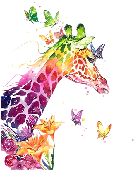 50 Best Watercolor Paintings From Top Artists Around - Giraffe Painting (514x700), Png Download