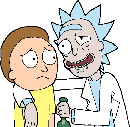 At The Movies - Rick And Morty Transparent Background (591x579), Png Download