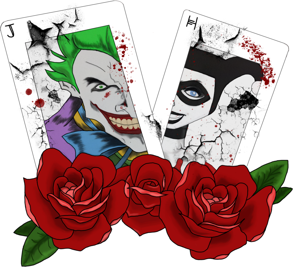 Vector Transparent Urianity Abbie Deviantart The Harley - Harley Quinn And Joker Drawings (1024x959), Png Download