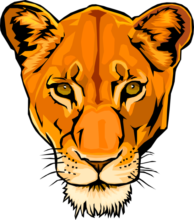 Vector Illustration Of African Female Big Cat Lion - Idyllwild School (618x700), Png Download