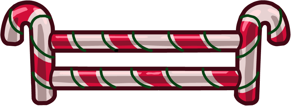 Candy Fence - Club Penguin Candy Cane (999x363), Png Download