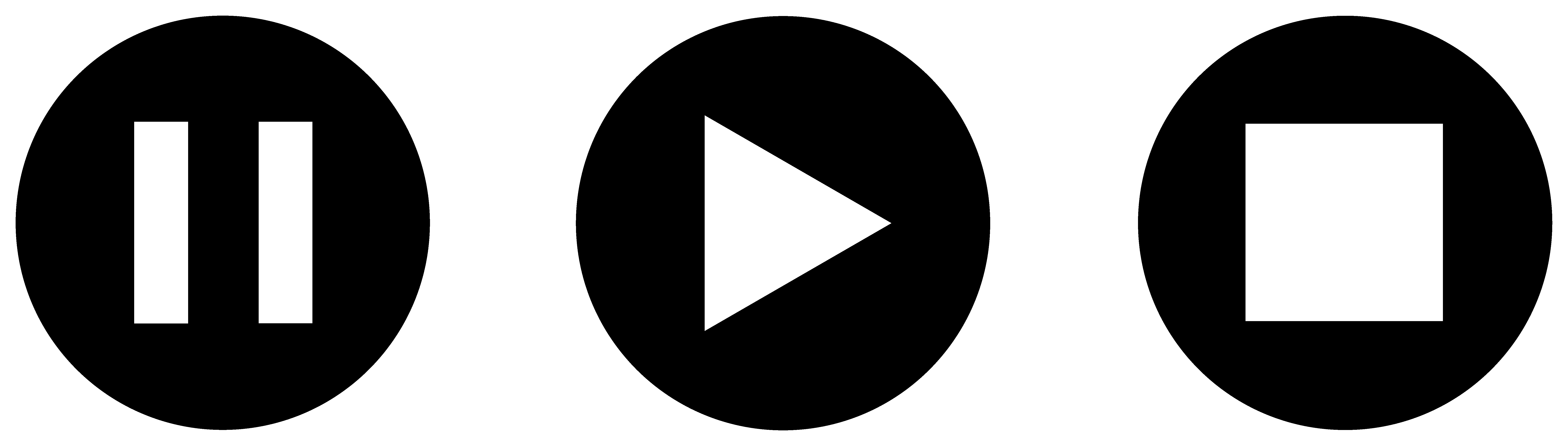 Button Png Pictures Free - Pause Clipart (7935x2257), Png Download
