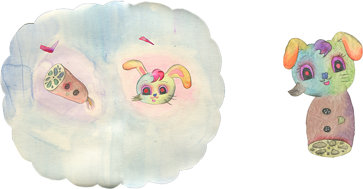 Look At The Sound Of A Story,outu,2015 Watercolor On - Figurine (992x561), Png Download