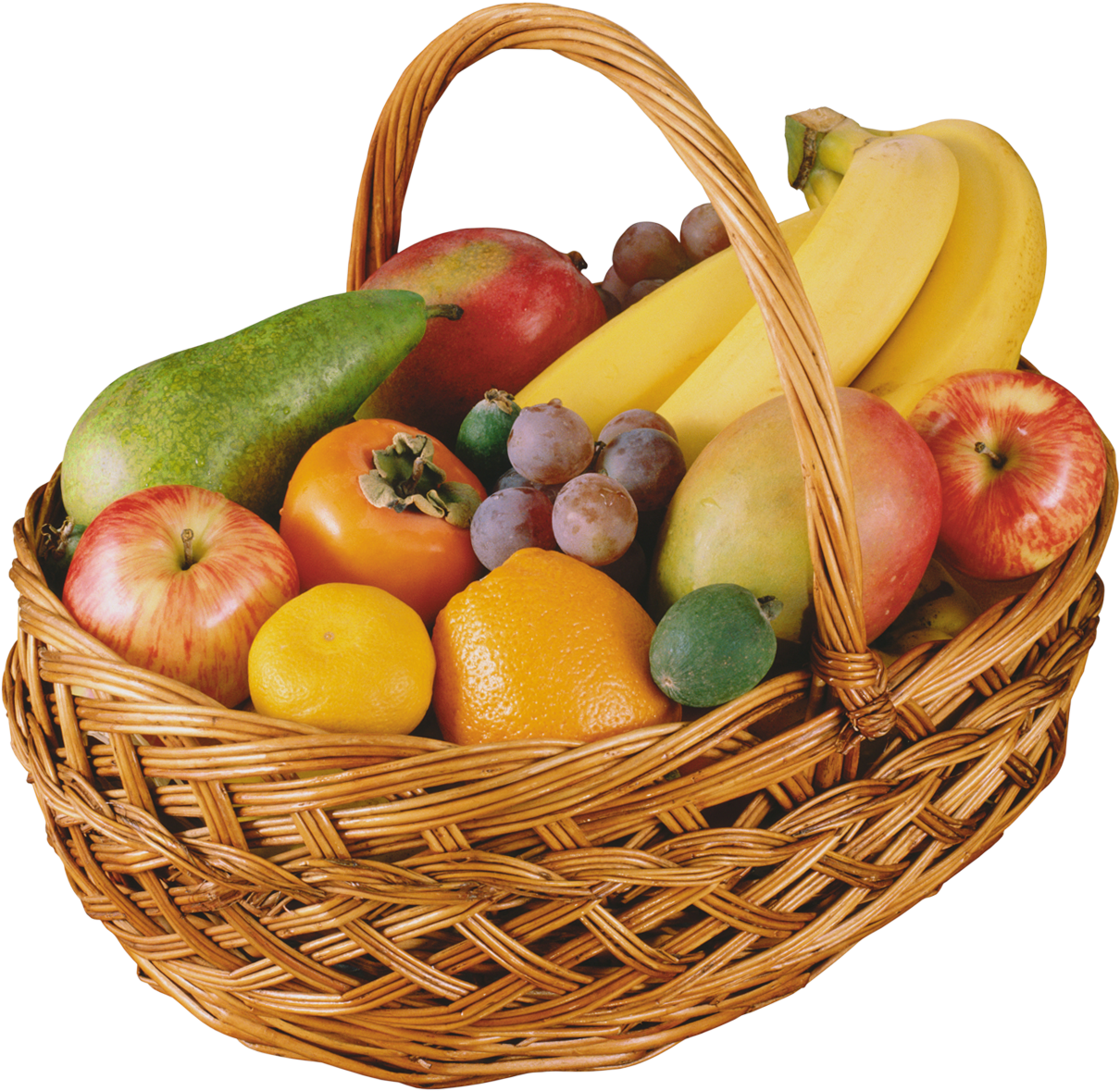 Fruit Basket Png Clipart - Basket Of Fruits Png (1230x1211), Png Download
