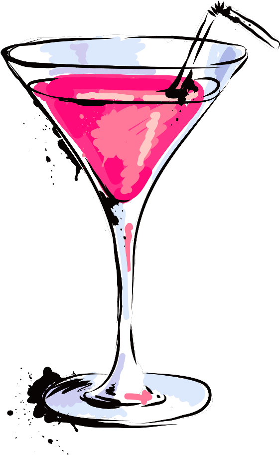 Ftestickers Watercolor Clipart Cocktail Martini - Cartoon Cocktail (1024x1024), Png Download