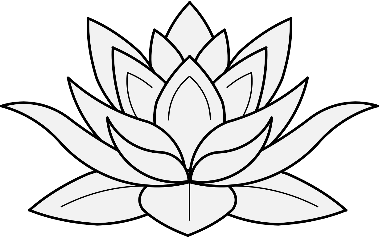 Lotus Flower In Profile - Lotus Flower Black And White Png (1228x772), Png Download