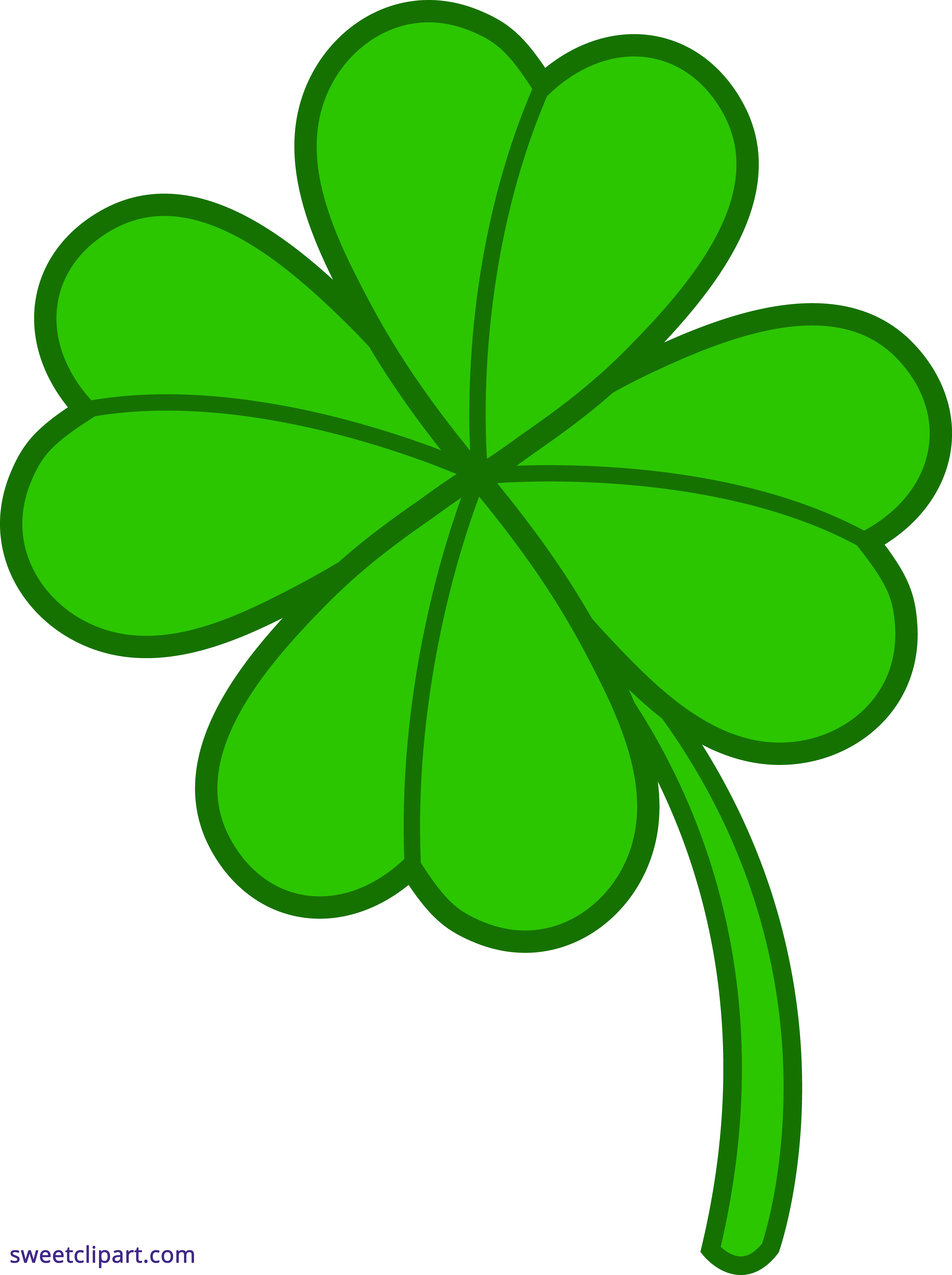 Quality Pic Of Four Leaf Clover - Four Leaf Clover Clip Art (5328x7134), Png Download