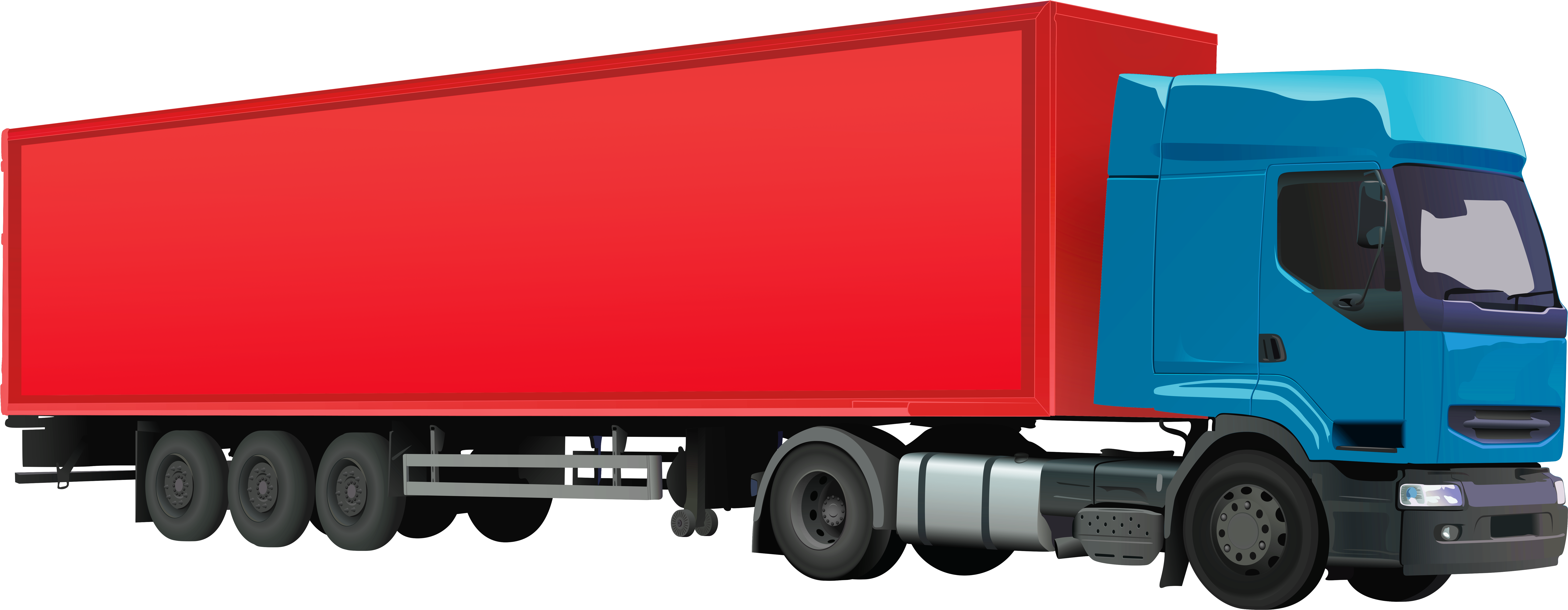 Container Truck Png Clip Art (8000x3160), Png Download
