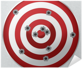 Shooting Range Gun Target With Bullet Holes Poster - Bullseye Bullet Hole Png (400x400), Png Download