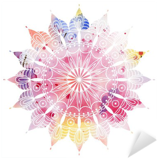 Mandala Colorful Watercolor - Art Print: Pilipa's Mandala Colorful Watercolor. Beautiful (400x400), Png Download