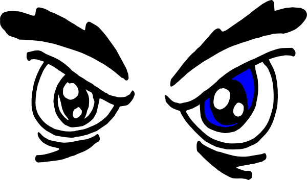 Angry Cartoon Eyes Png - Angry Eyes Clipart (600x353), Png Download