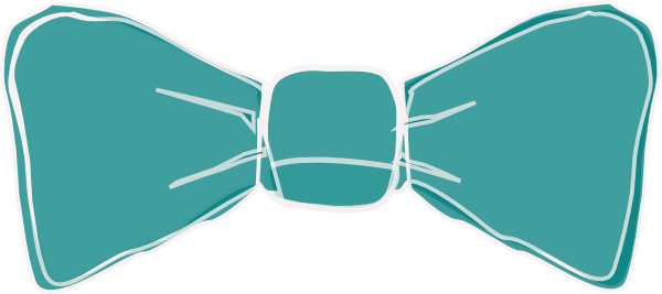 Teal Clipart Bow Tie - Teal Bow Tie Png (600x267), Png Download