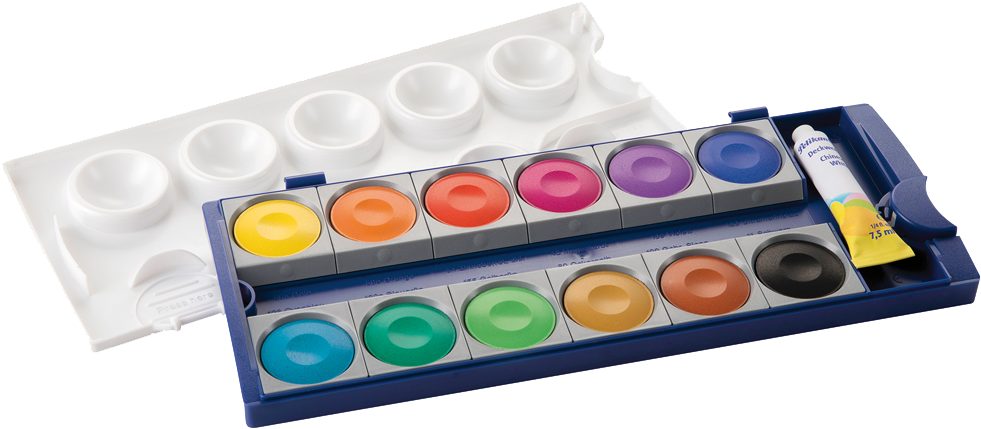 Paintbox 735k/12 Colours Opaque - Pelikan Deckfarbkasten K12 (1000x1000), Png Download