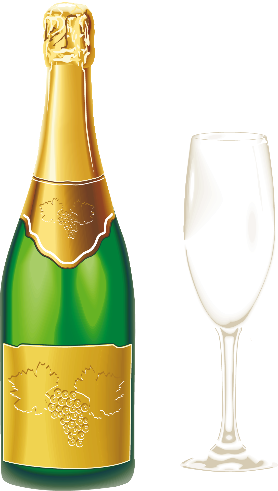 Champagne - Champagne And Glasses Png (1259x2039), Png Download