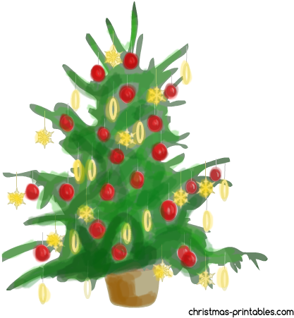Free Watecolor Christmas Tree Clipart - Christmas Day (450x450), Png Download