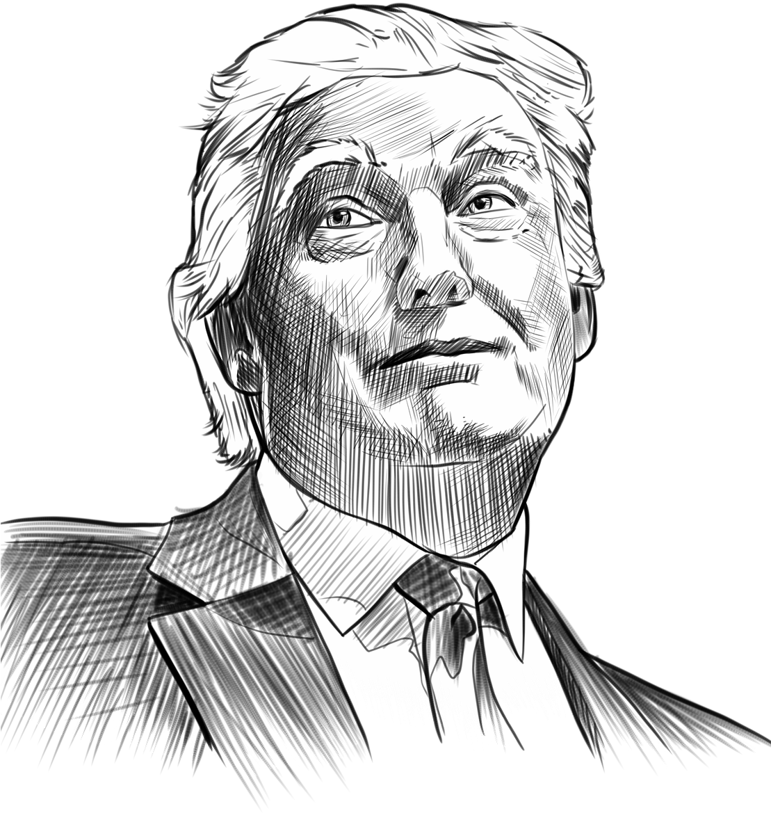 Is Donald Trump Mentally Competent To Hold Office - Donald Trump Drawing Png (1108x1280), Png Download