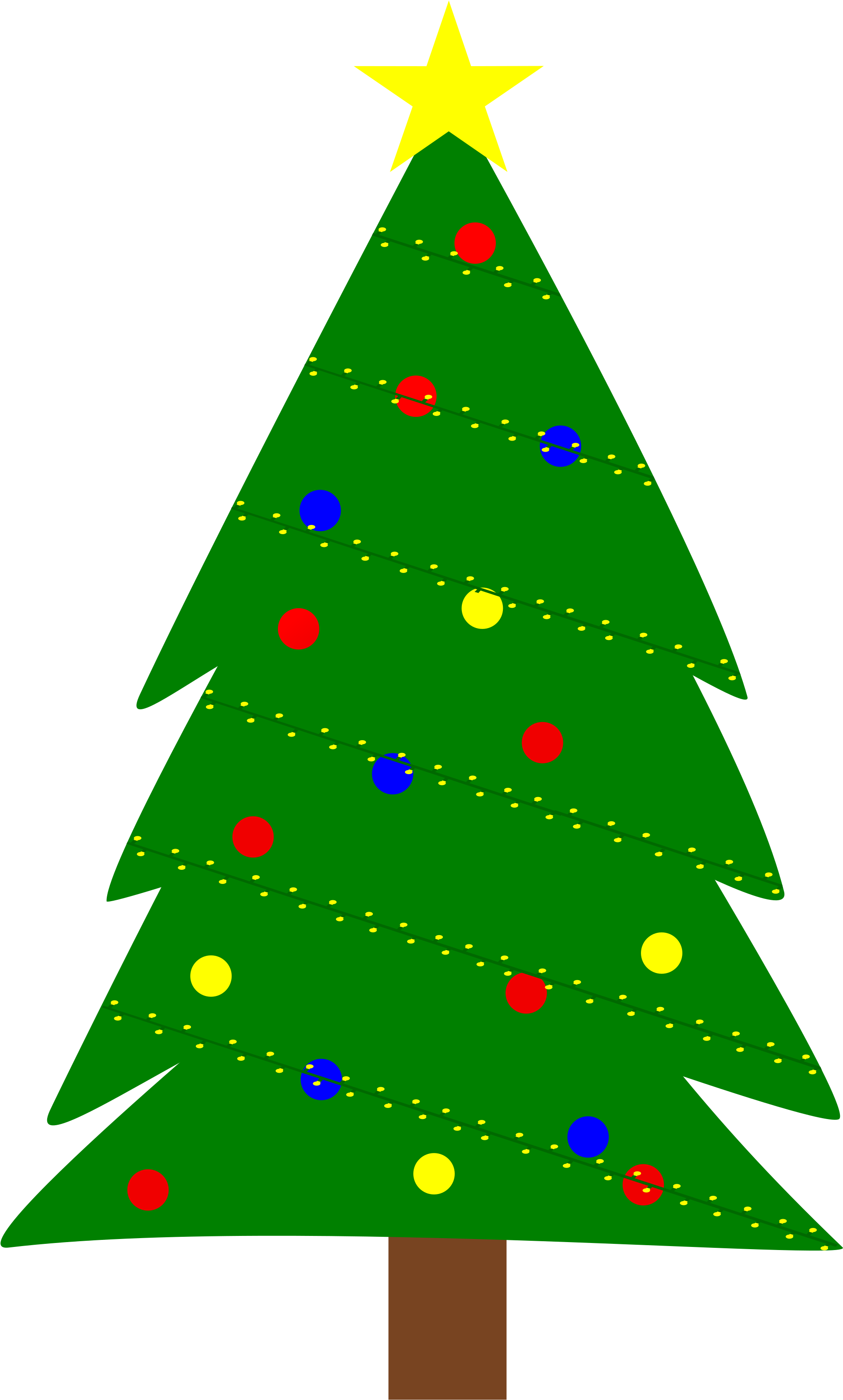 This Free Icons Png Design Of Christmas Tree With Lights (2400x3394), Png Download