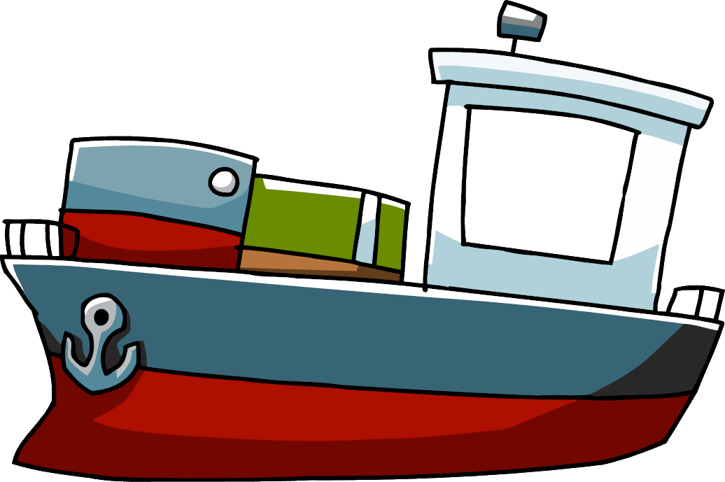 Cartoon Boat Png - Cargo Ship Cartoon Png (1036x689), Png Download