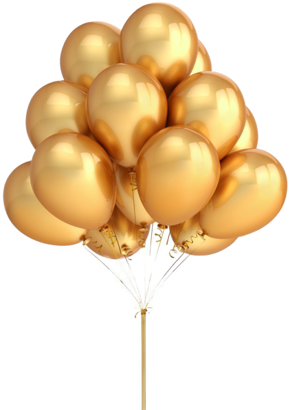 Share This Image - Gold Color Balloons (600x600), Png Download