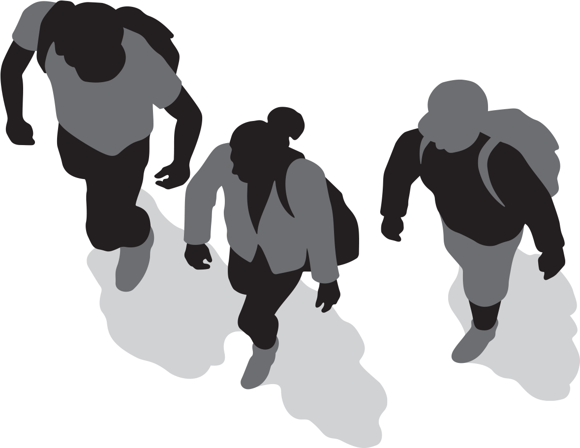 Three People Walking - People Top View Transparent Png (1200x1200), Png Download
